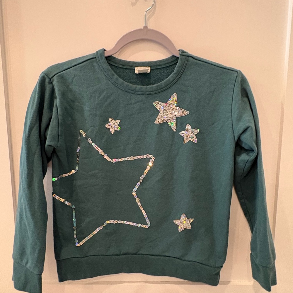 2 Girls Crewcuts lightweight sweatshirts with sequins - Picture 3 of 5